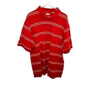 Izod Polo Shirt Red White Stripes